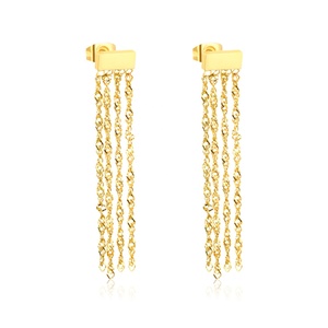 New Arrival Fashion Statement 18k PVD Gold Plated Waterproof Drop <b>Earrings</b> Stainless Steel <b>Long</b> Tassel <b>Earrings</b> for Women - Product Image 6