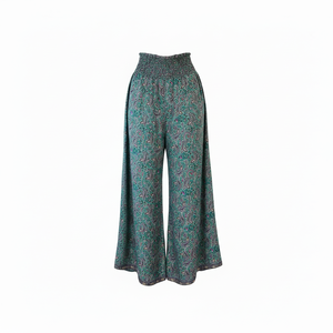 Vêtements de Danse, Pantalon Parapluie-Pantalon Palazzo Traditionnel en Soie pour Femmes-Vente en Gros de Pantalons Saris en Soie, Pantalon Évasé Grande Taille pour Femmes - Product Image 1