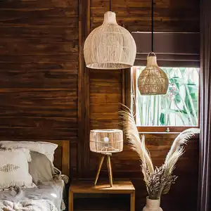 Trending Products 2023 New Arrivals Handmade Bamboo Rattan Pendant Light Home Decor Custom Factory Custom Lamparas Chandeliers