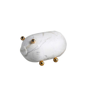 Creative simple marble pig decoration living room wine cabinet home model room soft decoration