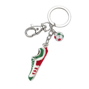 Porte-clés Chaussure de Football Italie en Cuir, Silicone, Caoutchouc Souple PVC et Métal – Support Polyvalent pour Clés - Product Image 2