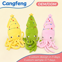 Vente en gros d'usine OEM ODM : Peluche unique de poulpe/squatteur en forme de sapin de Noël, jouet en peluche doux pour cadeau de Noël et décoration intérieure