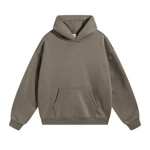 Vente en gros de sweats à capuche vierges 380 GSM, épais et surdimensionnés à épaules tombantes, pour impression personnalisée - Product Image 2
