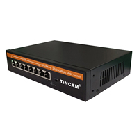 Conmutador PoE Pasivo No Estándar TiNCAM 6+2ch Sin Administración, Extensión VLAN a 250 Metros, 8 Puertos 10/100Mbps para Sistemas de CCTV e Intercomunicación