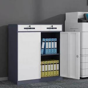 Armoire de classement en acier en gros, <span class=keywords><strong>casier</strong></span> de <span class=keywords><strong>rangement</strong></span> avec 2 tiroirs coulissants, mobilier de bureau, armoire basse - Product Image 4