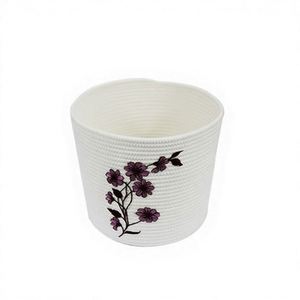 Panier de rangement en corde de coton imprimé à chaud, fait main, écologique, motif cercle, en promotion - Product Image 1
