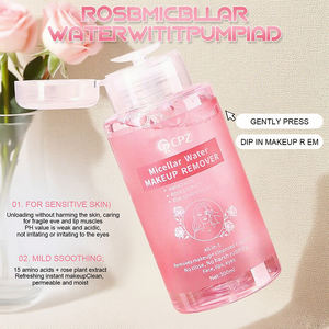 Eau démaquillante à la rose en marque propre avec tête de pompe Naturelle douce pour les peaux sensibles Eau micellaire à la rose - Product Image 4