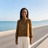 Manteau en soie Xiangyunsha 100% mûrier, doux, léger, ample, à col montant et manches longues, teint végétal, personnalisé pour femme