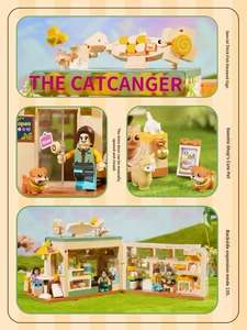 Bloques de Construcción de Cafetería para Mascotas |   Juguete de Construcción Kawaii Anime Street View |   Set Educativo de 300 Piezas de Plástico ABS - Product Image 3