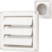 Grille de ventilation carrée en plastique pour sèche-linge, diamètre 4 pouces, montage mural, protection UV, installation facile, blanc (4 vis)