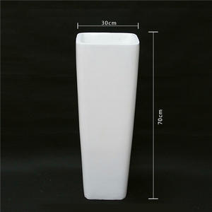 Macetas de Fibra de Vidrio para Exhibición en Recepción de Hoteles, Clubes y Comercios, Diseño Simple con Esquinas Redondeadas, Venta al por Mayor de Fábrica - Product Image 4