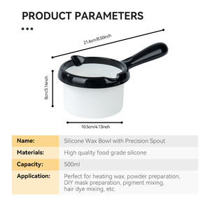 Tazón de Cera de Silicona Multifuncional No Tóxica con Boquilla de Precisión y Asa para Calentar Cera en Polvo, Preparación de Mascarillas DIY - Product Image 4