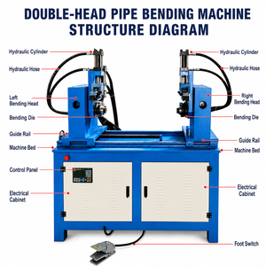 Double-head hydraulic pipe bending machine for the production of office furniture, school desks, sofa legs, and metal chairs. - Product Image 6