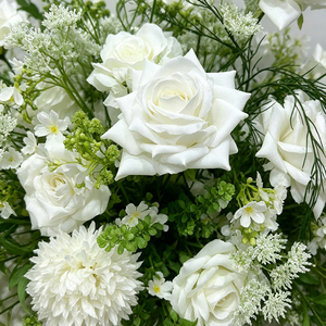Handmade Clean Neutral White <b>Green</b> <b>Silk</b> Long Table Flower Garden Wedding Cake Ornament Mother's Day Graduation Customizable Size - Product Image 4