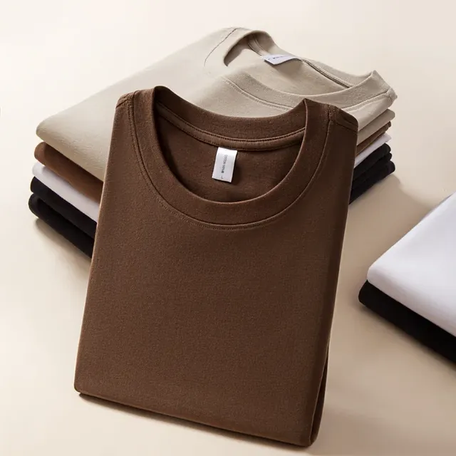 Earth Color Heavyweight T-shirt American Street Fashion Brand Pure Cotton Men's Short Sleeves