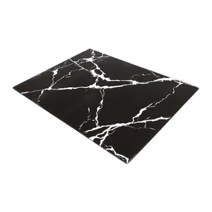 Groothandel Gehard Glas Snijplank Decoratieve Vierkante Plaats Mat Voor Keuken Wit En Zwart Marmer Patroon