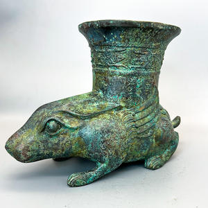 Modèle de conteneur à <span class=keywords><strong>vin</strong></span> en forme de lapin en bronze antique de qualité supérieure Collections d'expositions culturelles historiques Casting - Product Image 2