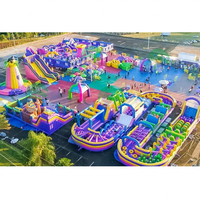 Parc à thème gonflable pour trampoline, aire de jeux extérieure, parc sportif gonflable pour grands obstacles