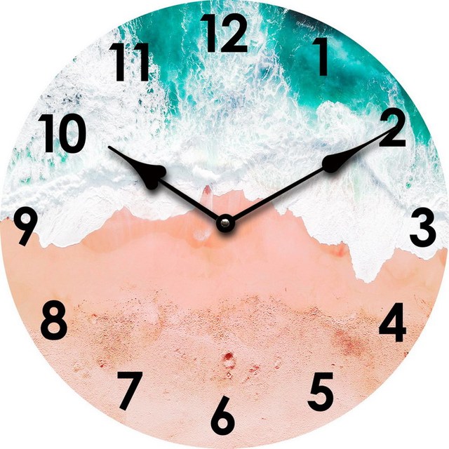 Clock Print Round Shape Modern Wall Clock,home Quartz Home/house/coffee Shop Decor Living Room Wall Clock