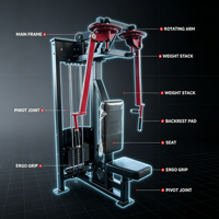 Machine de musculation professionnelle POWER X de Dezhou, Chine, pour exercices Pec Fly et Deltéens arrière