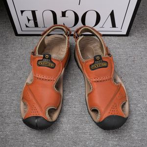 Sandalias de Verano de Cuero con Punta Cerrada para Hombre, Zapatos Deportivos de Senderismo y Pesca con Correa para Caminar - Product Image 2