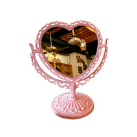 Miroir de maquillage de bureau rétro de style européen miroir Vertical de bureau miroir de Dressing à Double face rabattable miroir de dortoir princesse