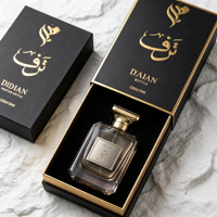 Flacon de parfum en verre carré plat de qualité supérieure, vide, 30 ml, 50 ml, 100 ml, avec atomiseur, bouchon doré et boîte cadeau