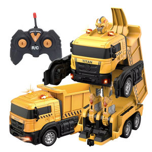 Vente en gros de jouets de voiture robot de chantier à télécommande, véhicule d'ingénierie transformable, <span class=keywords><strong>camion</strong></span> de chantier électrique RC pour enfants - Product Image 1