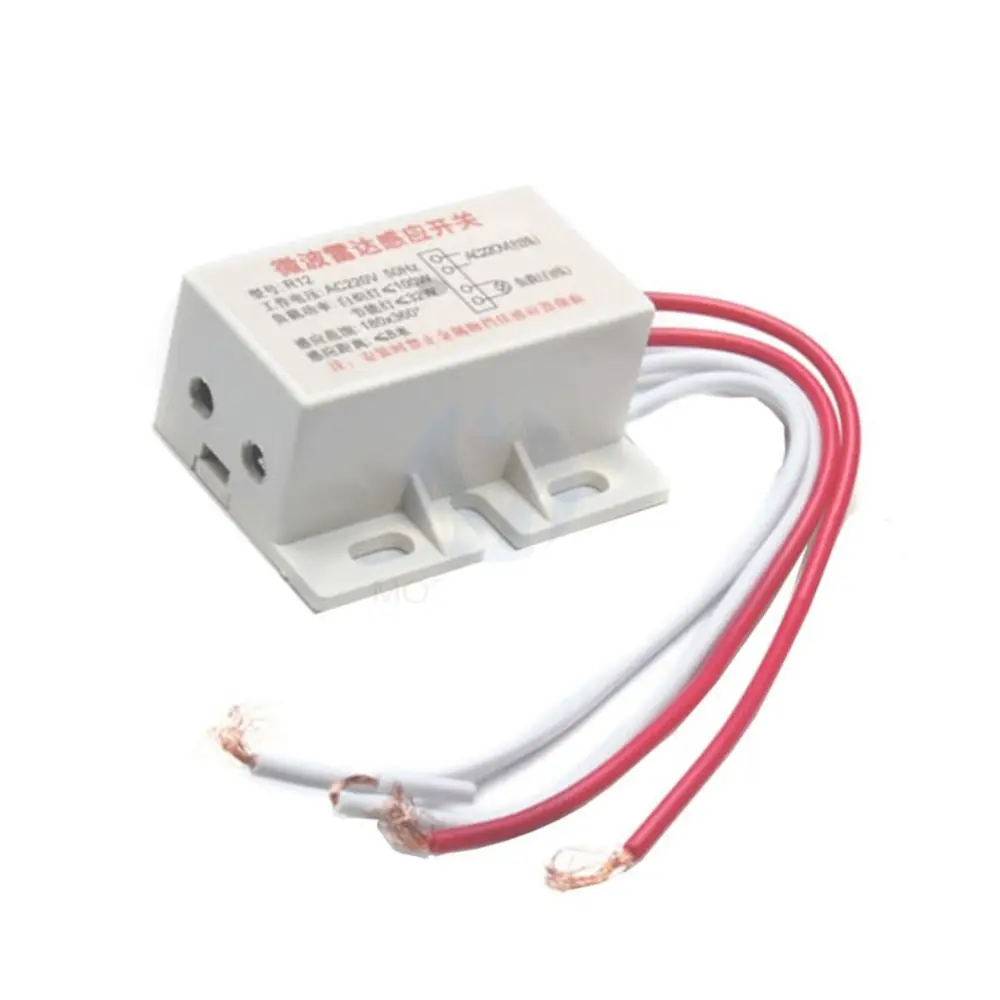 220V AC 50Hz Auto Infrared Human Sensor Switch PIR Microwave Radar Body Motion Sensor Module Adjustable For Time Distance Range