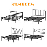 En gros, Cadre de lit en métal Queen, Tailles Twin, Full, Double, Queen, Twin XL, Base de lit plateforme en fer, Meubles de chambre