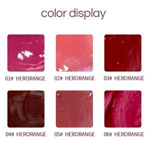 HERORANGE Rouge à lèvres hydratant effet miroir, couleur longue durée, effet miroir, texture non <span class=keywords><strong>grasse</strong></span>, pigment liquide pour les lèvres - Product Image 5