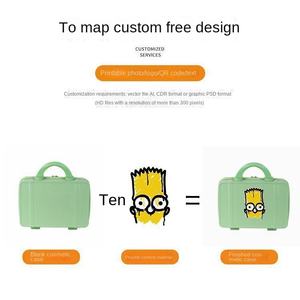 Maleta pequeña personalizada de 14 pulgadas, mini bolsa de almacenamiento de cosméticos de moda con cierre de cremallera, función impermeable y caja de contraseña - Product Image 2