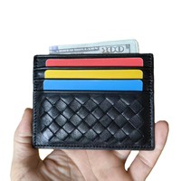 Dompet Kartu Kredit Wanita Unik dari Kulit Domba Asli Tenun Tangan, Dompet Kartu Minimalis Mewah