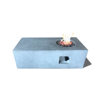 Table de foyer extérieur élégante en béton à gaz 40000 BTU certifiée ETL CE, écologique, sans fumée, avec pierres de lave pour la décoration de jardin