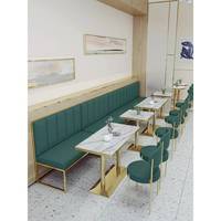 Sièges de restaurant commerciaux de luxe, canapé moderne personnalisé en cuir PU imperméable, table à manger en marbre pour hôtel et école