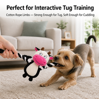 Jouets pour chiens Roadreign écologiques en peluche avec couineur, en polyester et corde de coton, jouet interactif à mâcher pour chiots et petits chiens, pour le nettoyage des dents