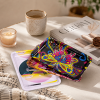 Plateau roulant en métal à motif papillon artistique avec couvercle magnétique pour accessoires de fumage d'herbes de qualité supérieure, cadeau personnalisé