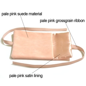 <span class=keywords><strong>Pochette</strong></span> à bijoux en suède <span class=keywords><strong>rose</strong></span> pêche de haute qualité avec logo personnalisé en relief, doublure en satin <span class=keywords><strong>et</strong></span> lien en ruban - Product Image 2