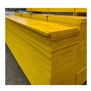 Placa de 3 capas para trabajos de carpintería, placa de 3 capas de color amarillo de 21mm / 27mm