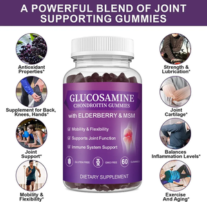 Gummies sans sucre à la <span class=keywords><strong>glucosamine</strong></span> et à la chondroïtine pour l'arthrite, avec chondroïtine, MSM et curcuma, complément alimentaire pour le soutien des articulations pour hommes et femmes - Product Image 5
