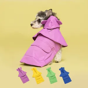 Toptan yansıtıcı şerit astar ile su geçirmez HoodLeather kumaş Pet giysi ceket Pet köpek yağmurluk