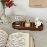 Nampan Penyimpanan Perhiasan Kayu untuk Anting Cincin Kosmetik Pengatur Meja Nampan Dekoratif Nampan Kayu