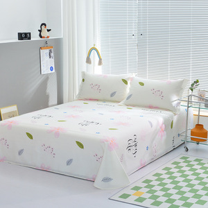 Usine en gros 1.2 étudiant dortoir personne simple Double pur monobloc literie coton drap <span class=keywords><strong>de</strong></span> lit - Product Image 3