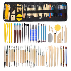 Set de 61 Outils de Sculpture en Pâte Polymère, Stylets à Bille pour Pointillage et <span class=keywords><strong>Kit</strong></span> de Peinture sur Roche pour Fournitures Artistiques et Modelage de <span class=keywords><strong>Poterie</strong></span> - Product Image 1