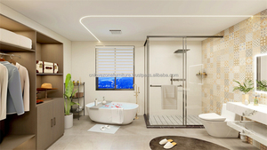 Juego de Muebles de Madera para Habitación Completa de Hotel Moderno de 3 Estrellas con Estructura de Cama de Madera Sólida, Cabecera, Mesitas de Noche, Mueble para TV y Armario - Product Image 2