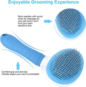 Brosse de toilettage pour animaux de compagnie en acier inoxydable fiable, professionnelle et sûre pour le nettoyage des poils flottants, utilisation pratique - Product Image 4