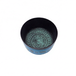 Bol chantant en aluminium de haute qualité, noir et bleu, pour le bouddhisme, le Feng Shui, la pleine conscience, la guérison des chakras, la méditation, le yoga et la réduction du stress - Product Image 1