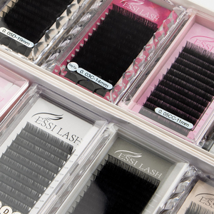 Extensions de cils en soie noire foncée, faites à la main, effet duveteux, qualité supérieure, en cachemire, marque privée <span class=keywords><strong>ESSI</strong></span> LASH - Product Image 4
