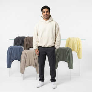 Customizable <b>Mock</b> <b>Neck</b> Oversized Big Satin Lined Black Cropped Raw Hem Men Hoodies - Product Image 1