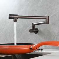 Robinet de lavage de légumes mural en laiton robinet d'eau froide simple cuisine étendu 360 degrés pliant